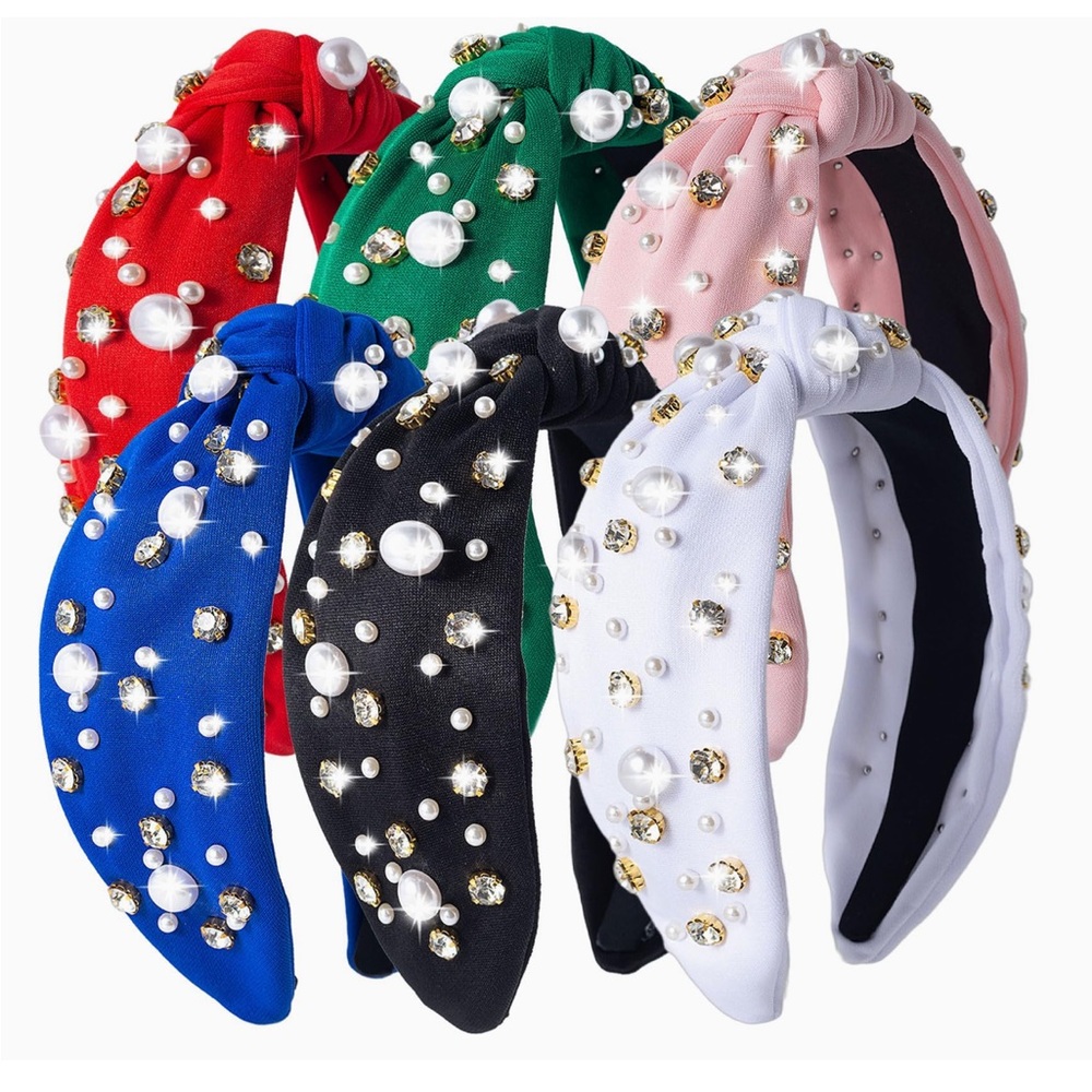 Elegant Pearl and Gem Embellished
Headbands - Assorted Colors - Choose ur color